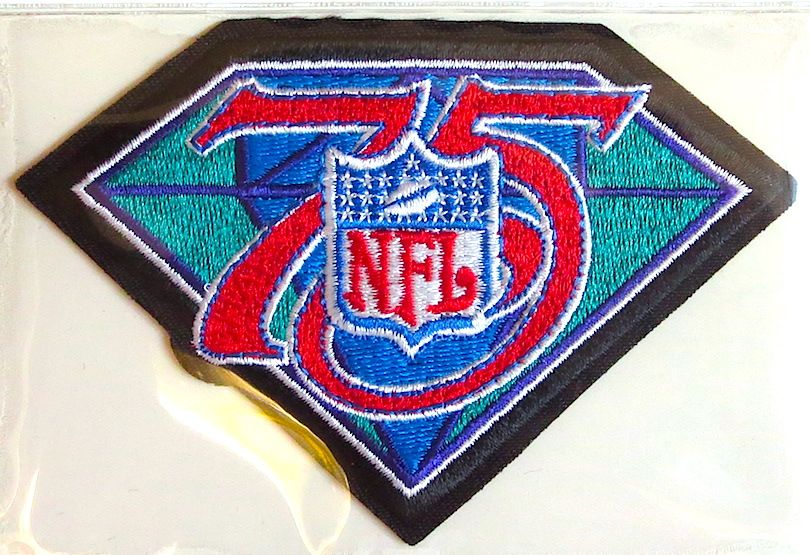 NATIONAL FOOTBALL LEAGUE 75th ANNIVERSARY NFL PATCH CARD Willabee